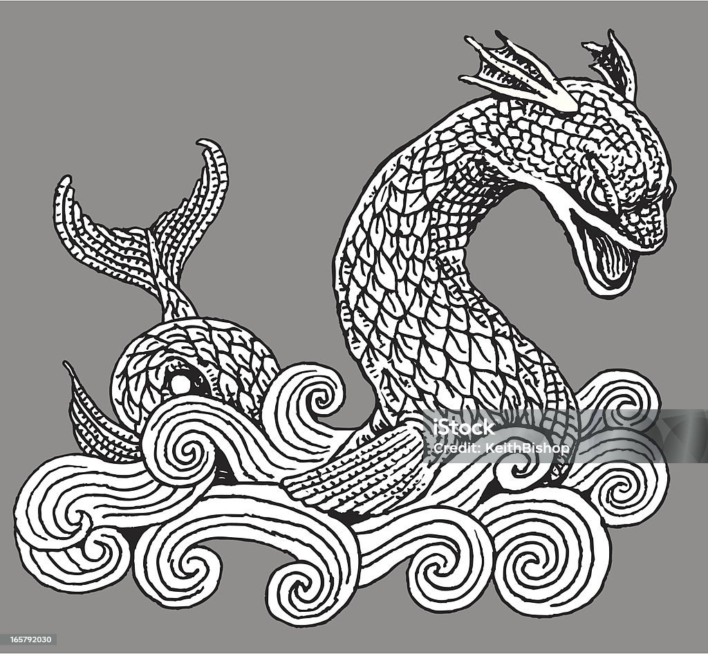 Serpente marinha - Royalty-free Monstro marinho arte vetorial
