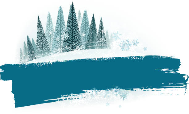 winter banners - christmas tree dirty winter grunge stock-grafiken, -clipart, -cartoons und -symbole