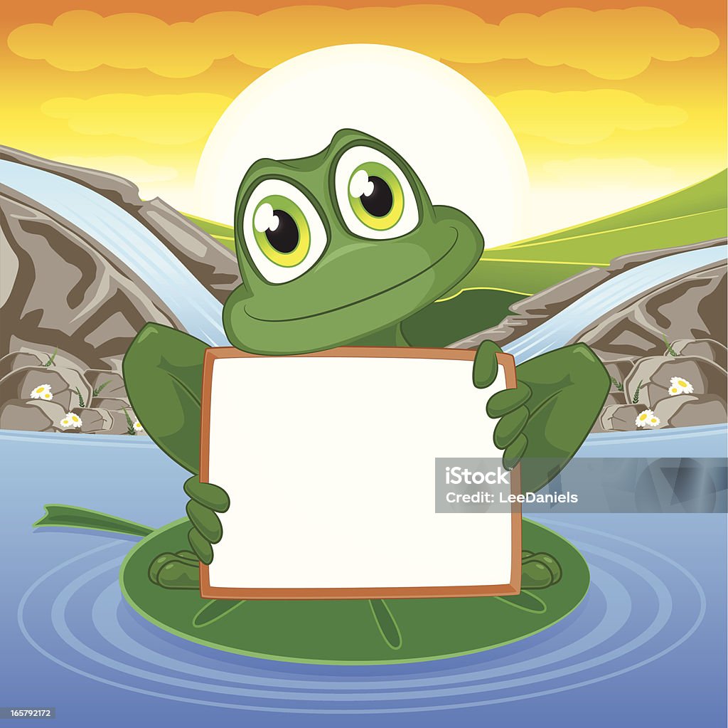 Żaba trzyma Znak puste - Grafika wektorowa royalty-free (Dowcip rysunkowy)
