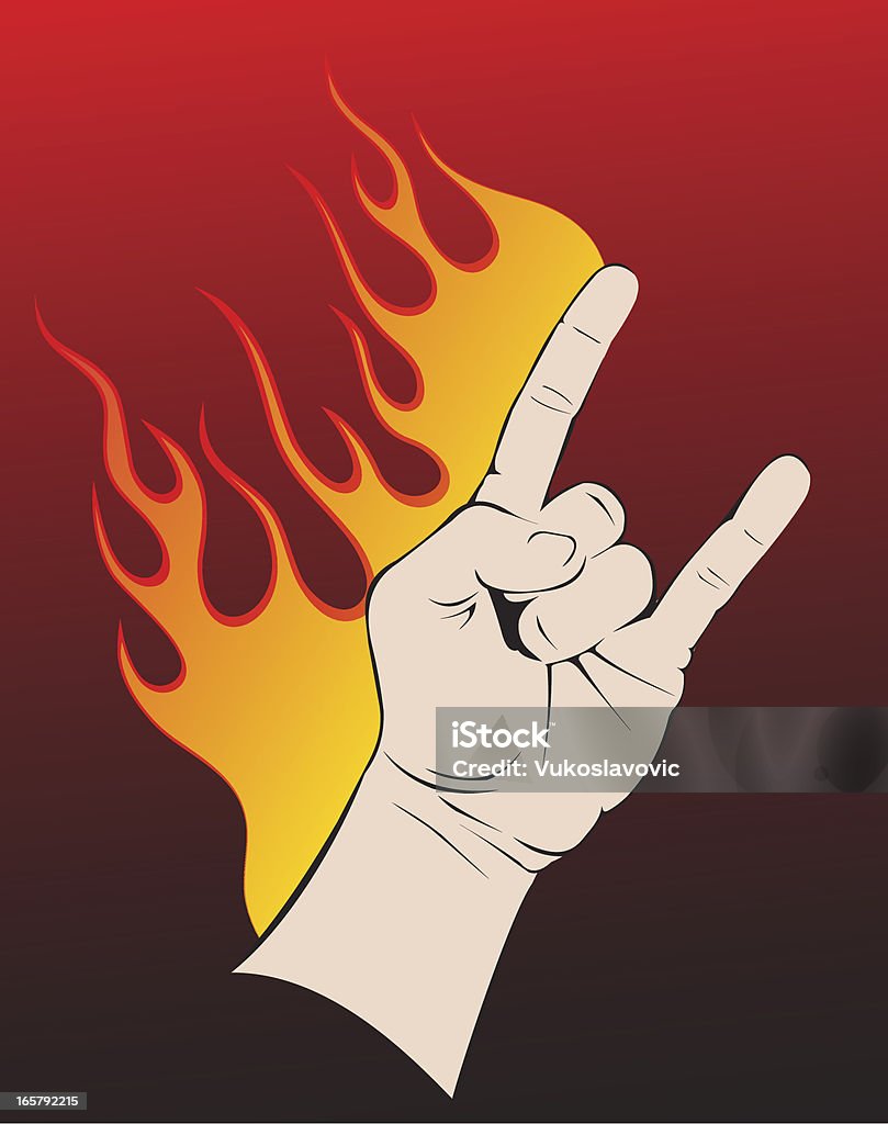 Rock and roll hand symbol. Rock and roll hand symbol. Vector illustration. Cartoon stock vector