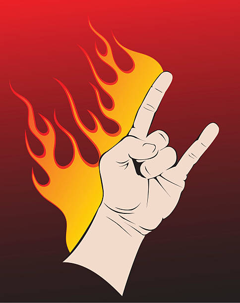 Rock and roll hand symbol. vector art illustration