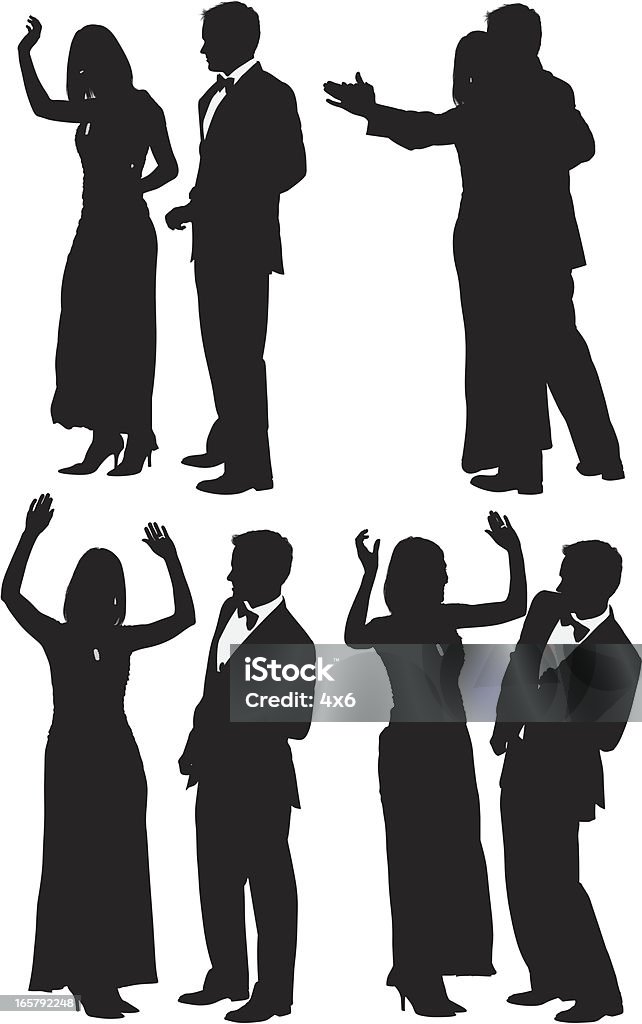 Várias imagens de um casal Dança - Royalty-free Formal arte vetorial