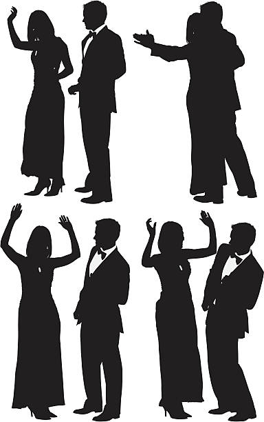 Multiple images of a couple dancing Multiple images of a couple dancinghttp://www.twodozendesign.info/i/1.png sequence dress stock illustrations