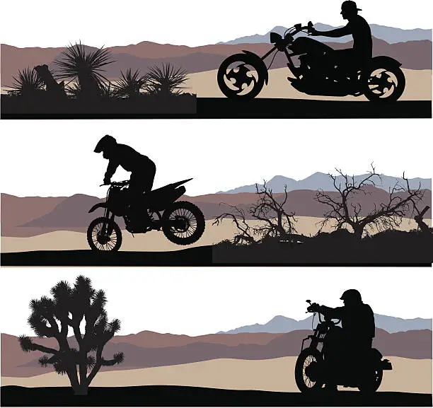 Vector illustration of Desert Speedsters Vector Silhouette