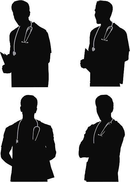 wiele obrazów z pielęgniarz - male nurse nurse scrubs white background stock illustrations