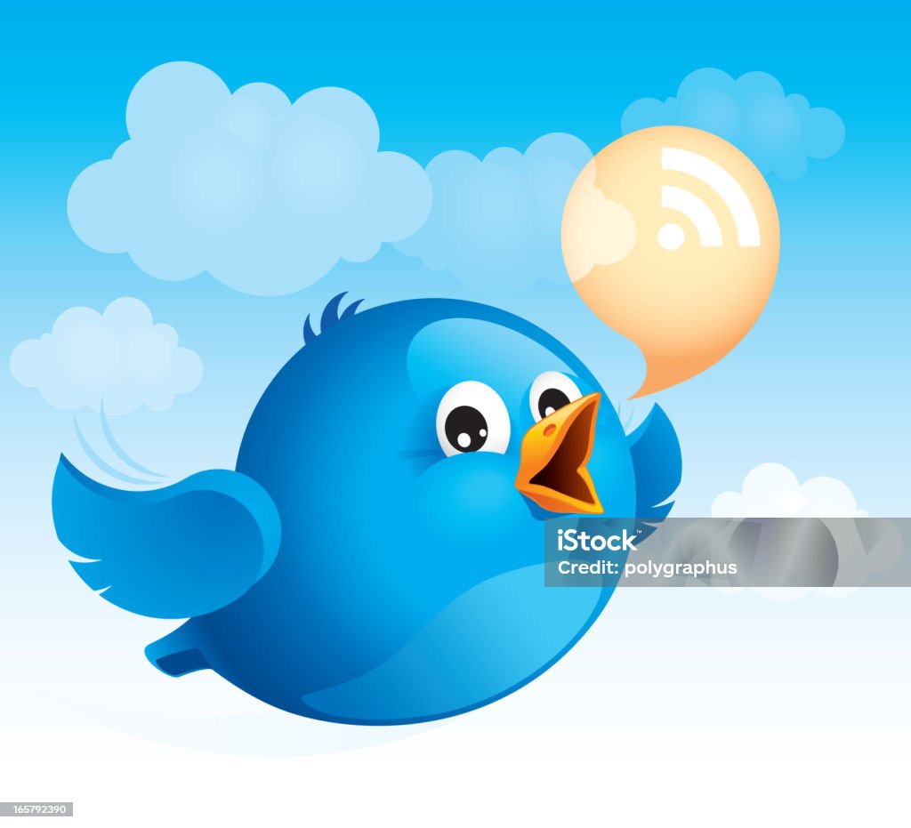 Flying blue bird - clipart vectoriel de Bleu libre de droits