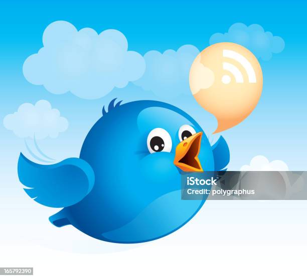 Pássaro Azul Voador - Arte vetorial de stock e mais imagens de Animal - Animal, Azul, Balão de Fala