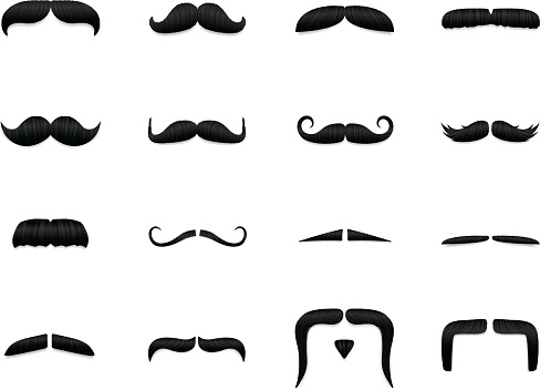 Vector mustache icons, zoom in for texture and details. Includes an EPS 8, 300dpi Jpg, transparent PNG, and basic versionshttp://www.logorilla.com.au/istock/mustache.jpg