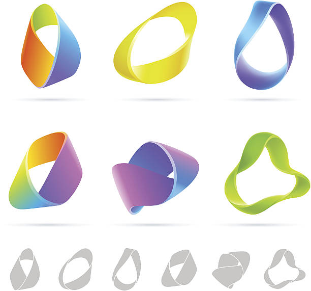 mobius bunte abstrakte - flexibilität stock-grafiken, -clipart, -cartoons und -symbole