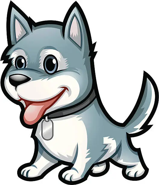 Vector illustration of Husky Puppy