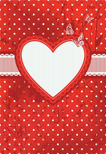 Cute Red Love Background Vector illustration. Each of elements can easily ungroup and remove. simple butterfly outline pictures stock illustrations