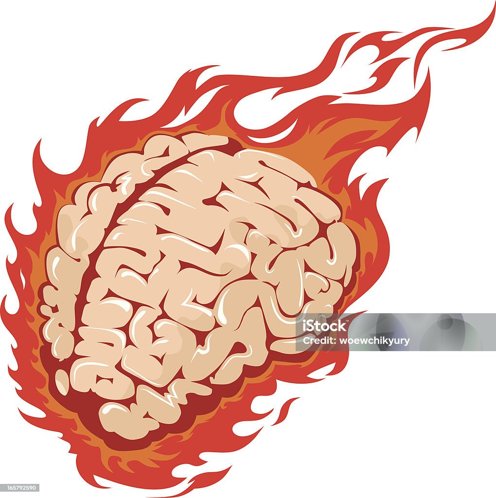 Мозг в пламя - Векторная графика Пламя роялти-фри