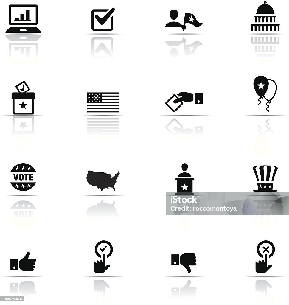 Zestaw ikon, polityka - Grafika wektorowa royalty-free (Ikona)