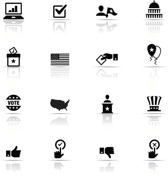 Vector icons relating to politics Icon Set, Politics things on white background, made in adobe Illustrator (vector) republican national convention stock illustrations