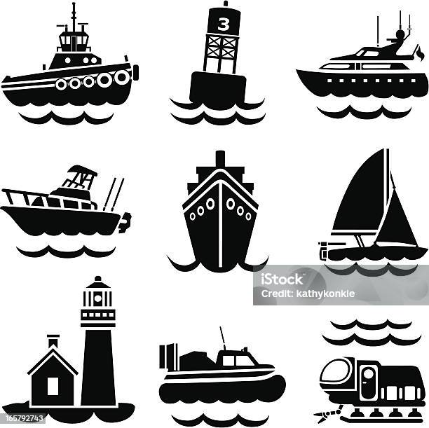 Ilustración de Puerto De Largo y más Vectores Libres de Derechos de Remolcador - Remolcador, Crucero - Barco de pasajeros, Embarcación marina