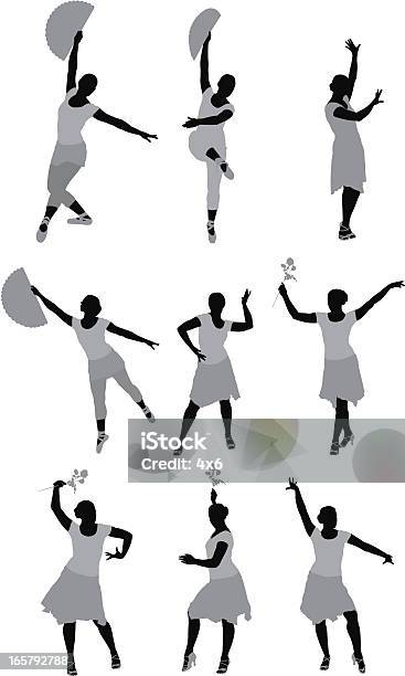 Plusieurs Images Dune Femme Danse Vecteurs libres de droits et plus d'images vectorielles de Activité - Activité, Adulte, Agilité