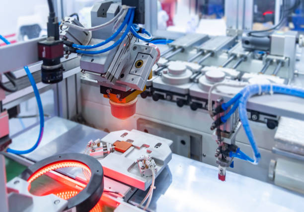 istock smart robot in manufacturing industry for industry 4.0 and technology concept. Robotic vision sensor camera system. 1657927975