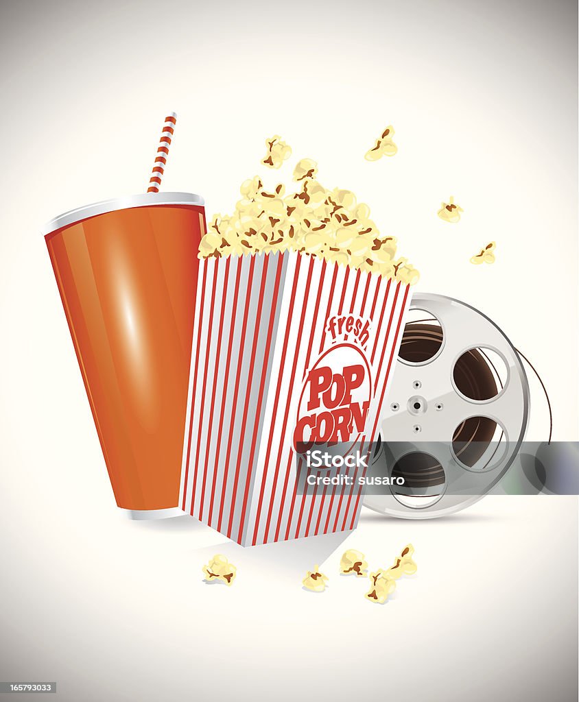 Soda Popcorn Bobina di pellicola - arte vettoriale royalty-free di Chiosco degli snack