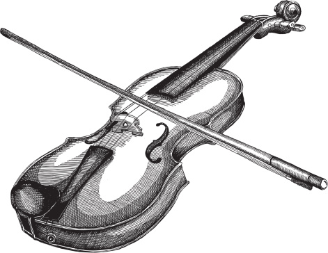 Violin Ink Drawing - vector illustrations