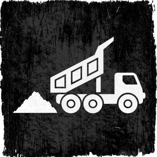 Vector illustration of Coal Mining Truck on Black royalty free vector Background
