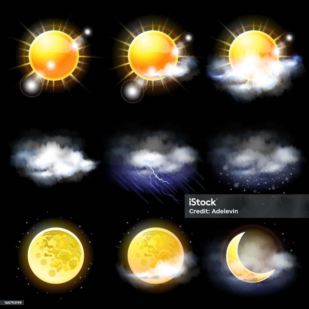 Climat et météo concept - clipart vectoriel de Jour libre de droits