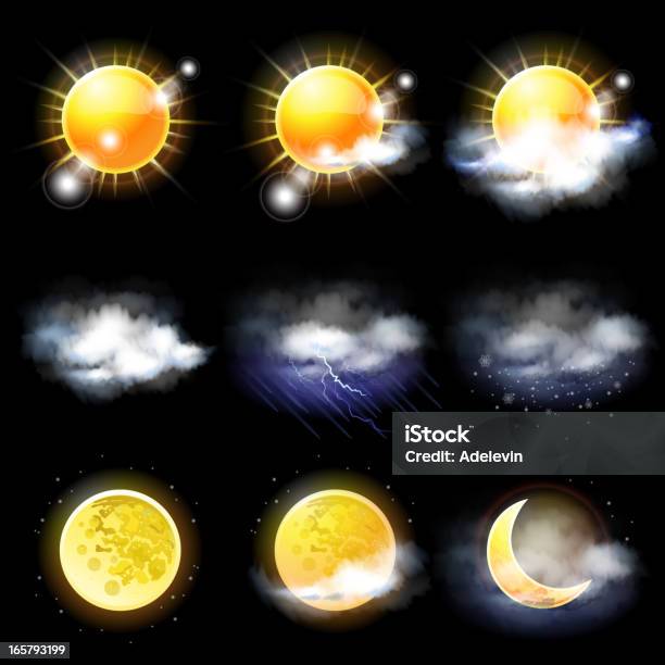 Climat Et Météo Concept Vecteurs libres de droits et plus d'images vectorielles de Jour - Jour, Nuit, Brouillard