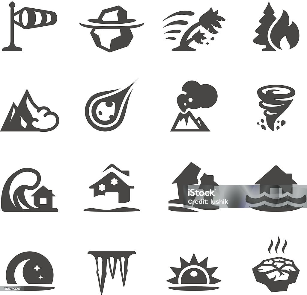 Mobico icons - Natural Disaster Mobico collection - Weather and Natural Disaster. Icon Symbol stock vector