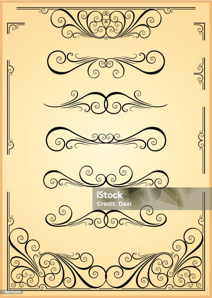 Vectorized Scroll Set Stock Illustration - Download Image Now - Art ...