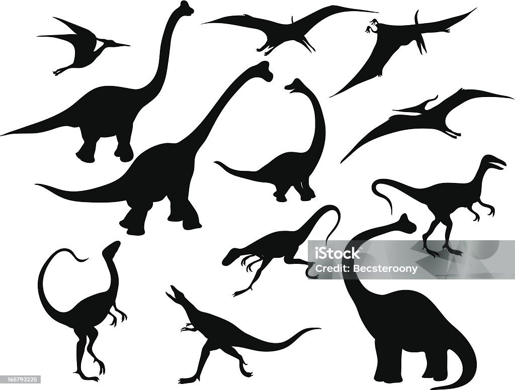 Dinozaur sylwetka - Grafika wektorowa royalty-free (Dinozaur)