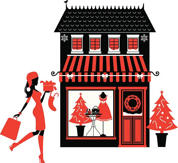 Vector illustration of Christmas Boutique