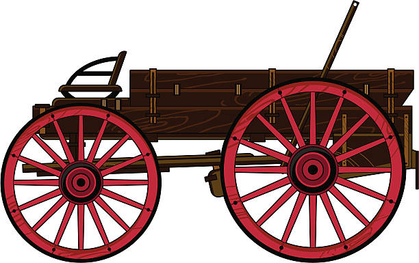 wild west chuck wagon - pferdekarre stock-grafiken, -clipart, -cartoons und -symbole