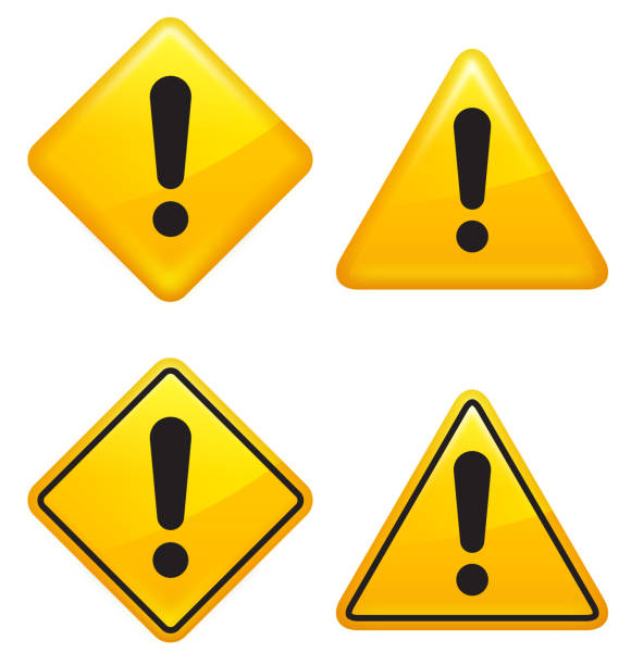 vorsicht-warnung aufmerksamkeit beschilderung - attention sign stock-grafiken, -clipart, -cartoons und -symbole