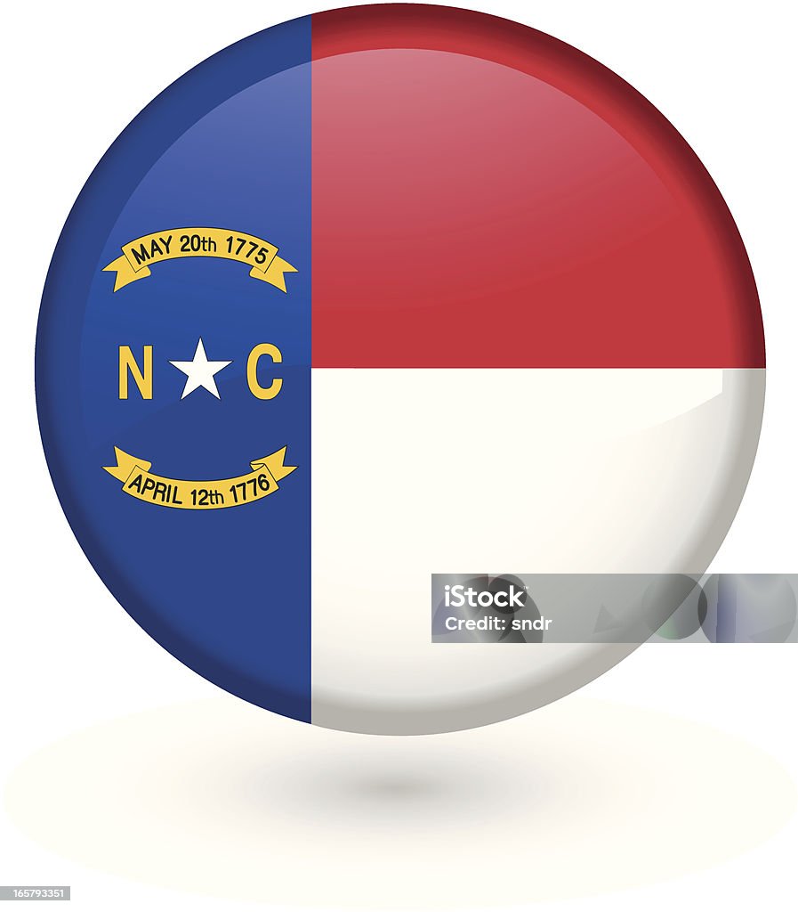 North Carolina Flagge button - Lizenzfrei Abzeichen Vektorgrafik