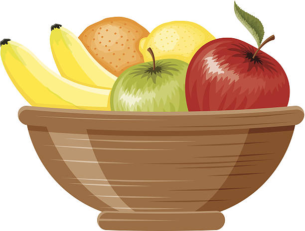 ilustraciones, imágenes clip art, dibujos animados e iconos de stock de tazón para frutas - tazón para frutas