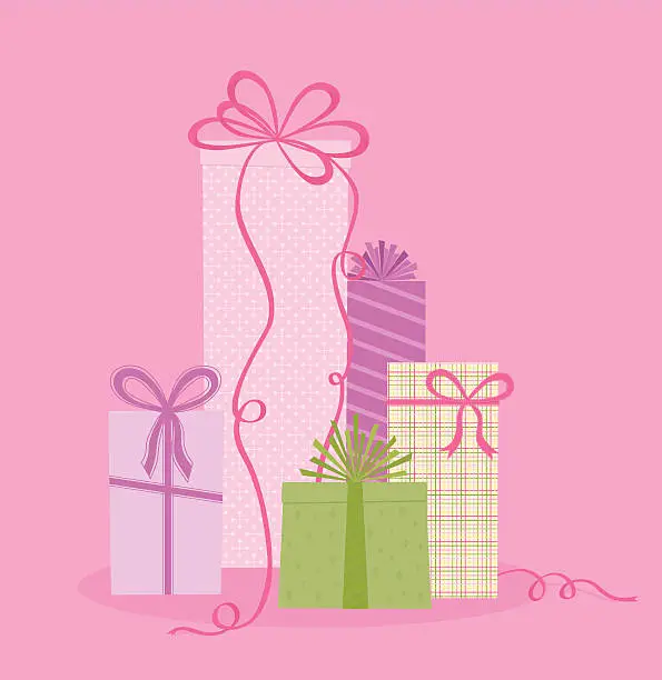 Vector illustration of Festive gift boxes