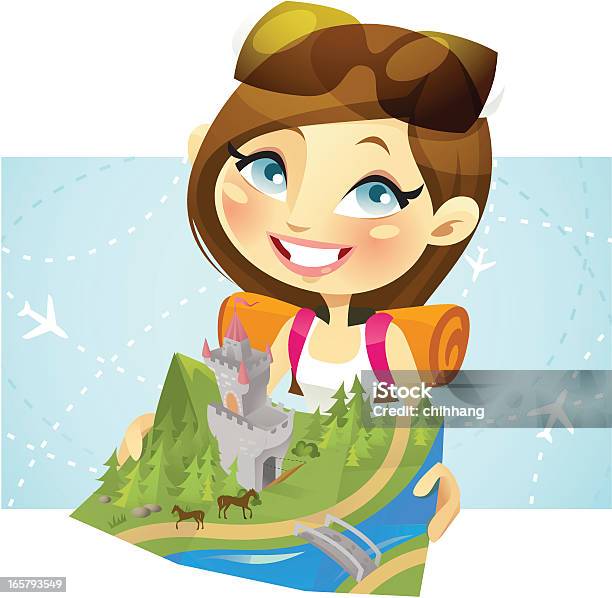 Adventure Traveler Stock Illustration - Download Image Now - Adventure, Backpacker, Cheerful