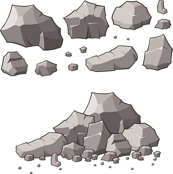 Quarry Lots of rocks in different sizes, assemble as you see fit. demolished illustrations stock illustrations