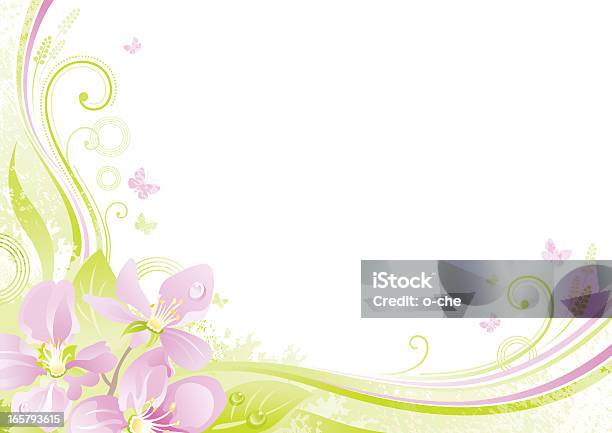 Flower Background With Copyspace Cherry Blossom Stock Illustration - Download Image Now - Border - Frame, Mother's Day, Flowerbed