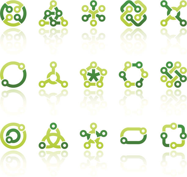 abstract symbols II Set of 15 variable abstract symbols, with reflections on individual layer. Large JPEG (3000x2900), layered AI EPS 8. Archive: screensize JPEG,  large 300 dpi layered PSD, 2 large PNG for icons and reflections, AI 7. Only linear gradients. interlocked stock illustrations