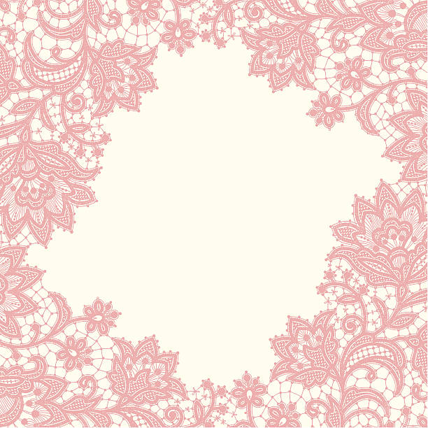 レースの名声 - baroque style wallpaper pink retro revival点のイラスト素材／クリップアート素材／マンガ素材／アイコン素材