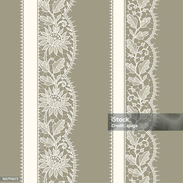 Floral Padrão Sem Costura Vertical Branco Renda - Arte vetorial de stock e mais imagens de Padrão Floral - Padrão Floral, Padrão repetido, Renda