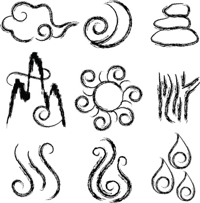 Icon Set, many Chinese symbols, make in adobe Illustrator AI8(vector)