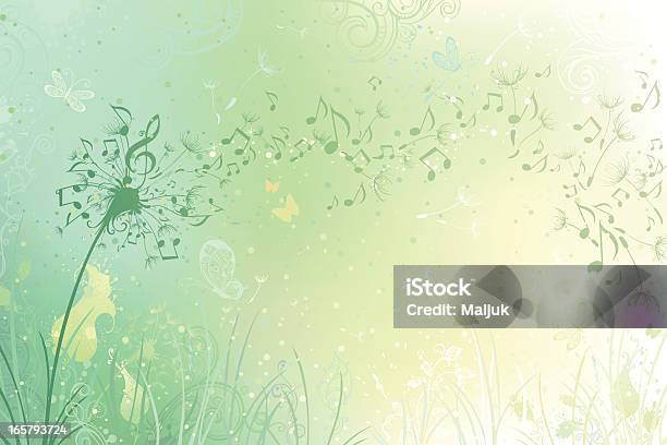 Music Dandelion Background Stock Illustration - Download Image Now - Music, Backgrounds, Musical Note