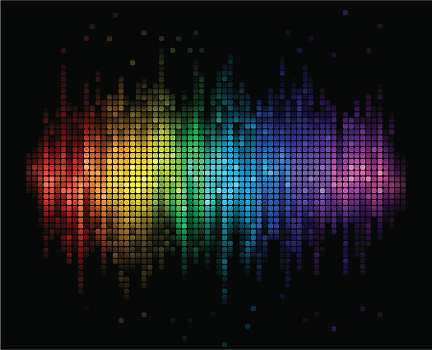 Digital Sound Background "Colorful digital sound background, come with layers & AICS4." spectrum stock illustrations
