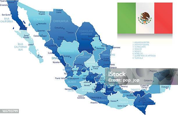Mexiquevue De Près Et Très Détaillées Carte Vecteurs libres de droits et plus d'images vectorielles de Carte - Carte, Mexique, Ville - Milieu urbain