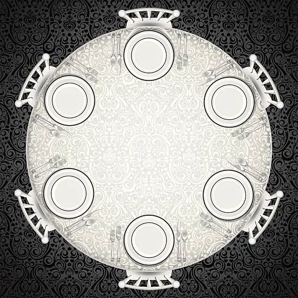 Vector illustration of Formal Table Setting