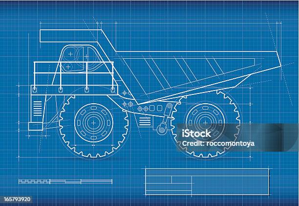 Blueprint Mining Truck Stock Illustration - Download Image Now - Mining - Natural Resources, Blueprint, Construction Vehicle