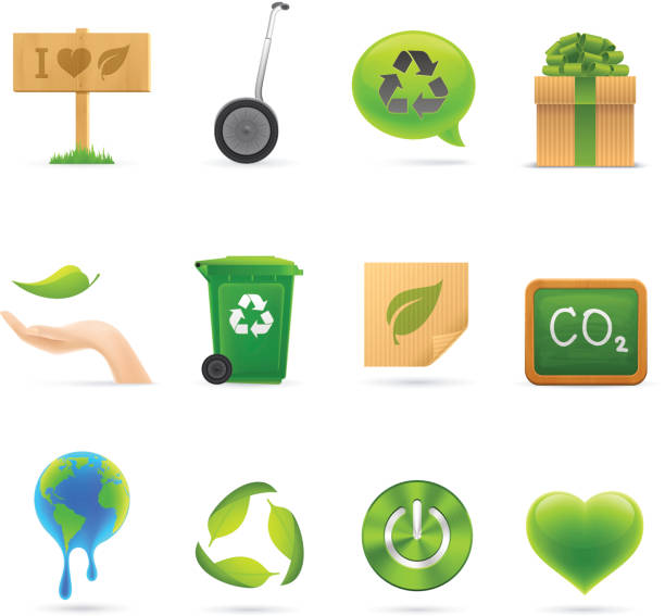 bunte icons/green eco-set - blackboard sign ideas recycling stock-grafiken, -clipart, -cartoons und -symbole