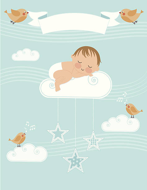 男の赤ちゃんの誕生を発表 ベクターアートイラスト