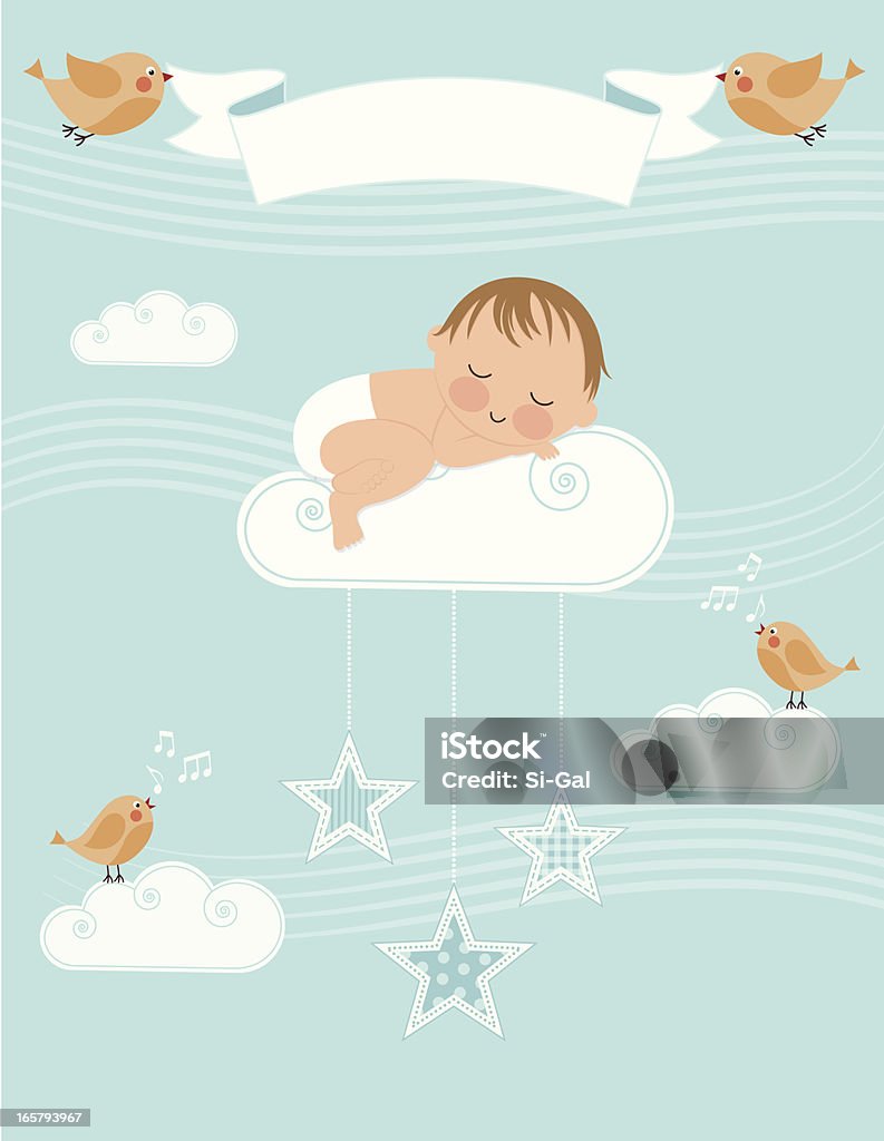 Baby Boy Birth Announcement Stock Illustration - Download Image ...